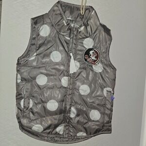 Garb Team FSU Florida State Seminoles Puffer Vest Polka Dot Sleeveless 12M